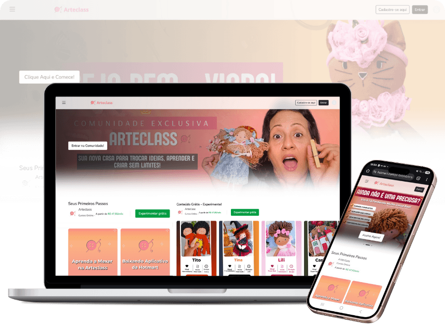 Plataforma ArteClass — mockup